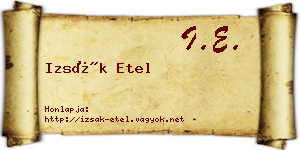 Izsák Etel névjegykártya